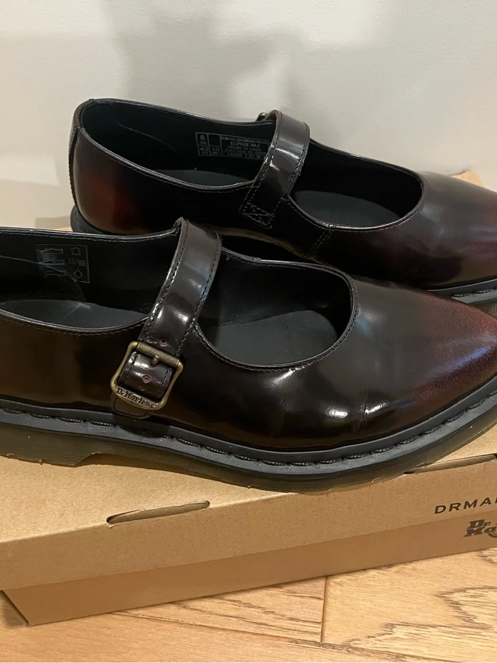 Dr. Martens Patent Mary Jane Shoes in Cherry Red - Picture 4 of 5